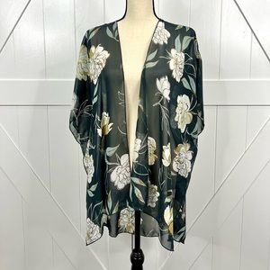 EMORY PARK NAVY FLORAL OPEN KIMONO